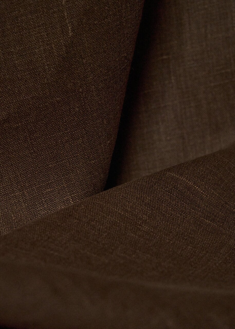 1 Yard Dark Chocolate Pure Linen Fabric, Softened Finish 5.5 oz Midweight 54 Inches Wide